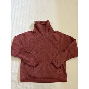 Nike Therma-FIT Women's Cowl Neck Fleece Pullover Maroon Mauve Small CZ3723-661